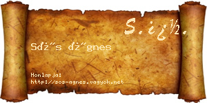 Sós Ágnes névjegykártya
