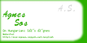 agnes sos business card