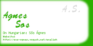 agnes sos business card